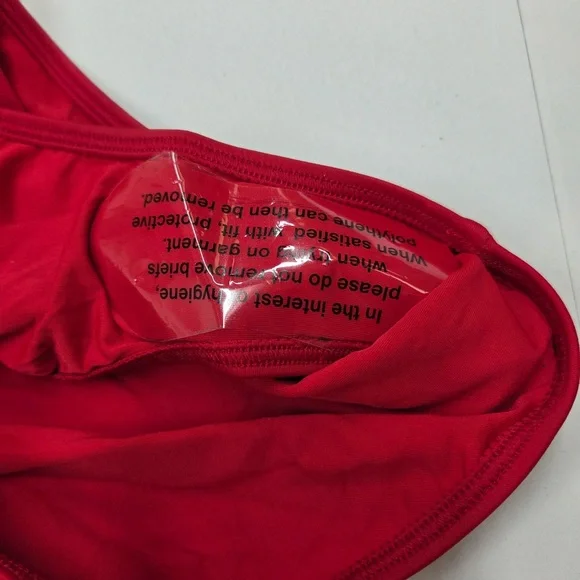 NWT QUINCE Italian Cami One-Piece Swimsuit Cherry Red - Picture 5 of 12